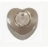 Серьги без позолоты (форма: сердечко с камнем (хрусталь)), размер средний