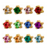 Набор ГОРОСКОП 12 шт (серьги с позолотой с камнем (12 цветов), в крапане, размер большой)