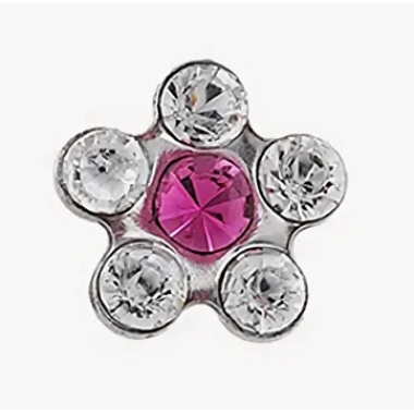 7512-6410 сталь,цветок,вст-прозрачное/розовое стекло в картридже