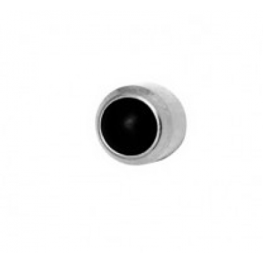 Серьги без позолоты с камнем (черный пластик), завальцованные, размер мини