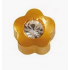 Серьги с позолотой (форма: цветочек с камнем (хрусталь)), размер средний
