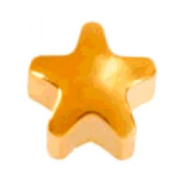 Серьги с позолотой (форма: звезда без камня), размер средний